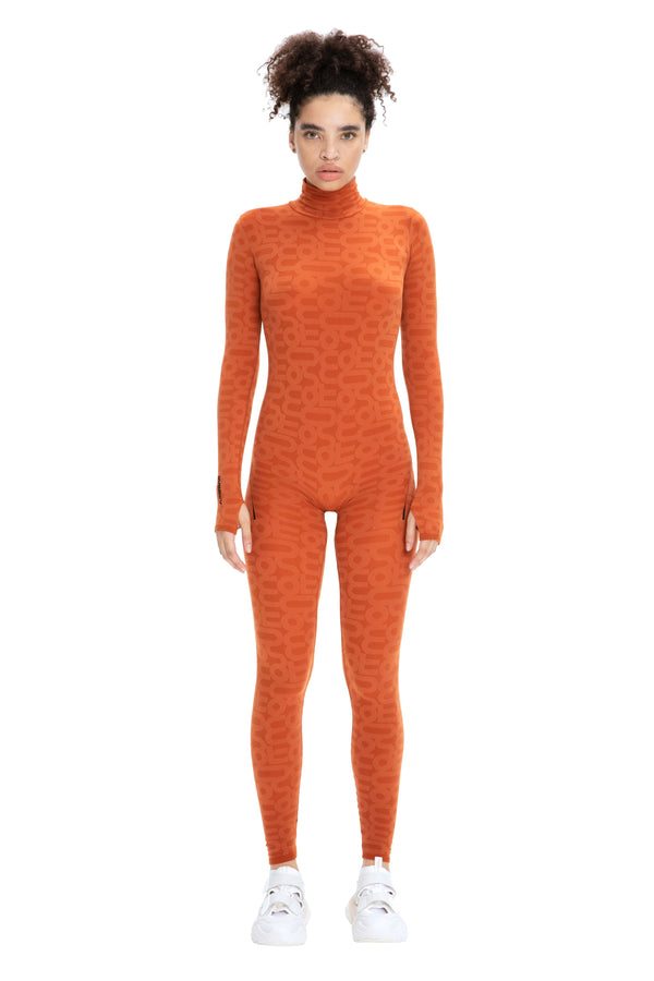 monosuit Orange Turtleneck Long Sleeve Full ECO Bodysuit