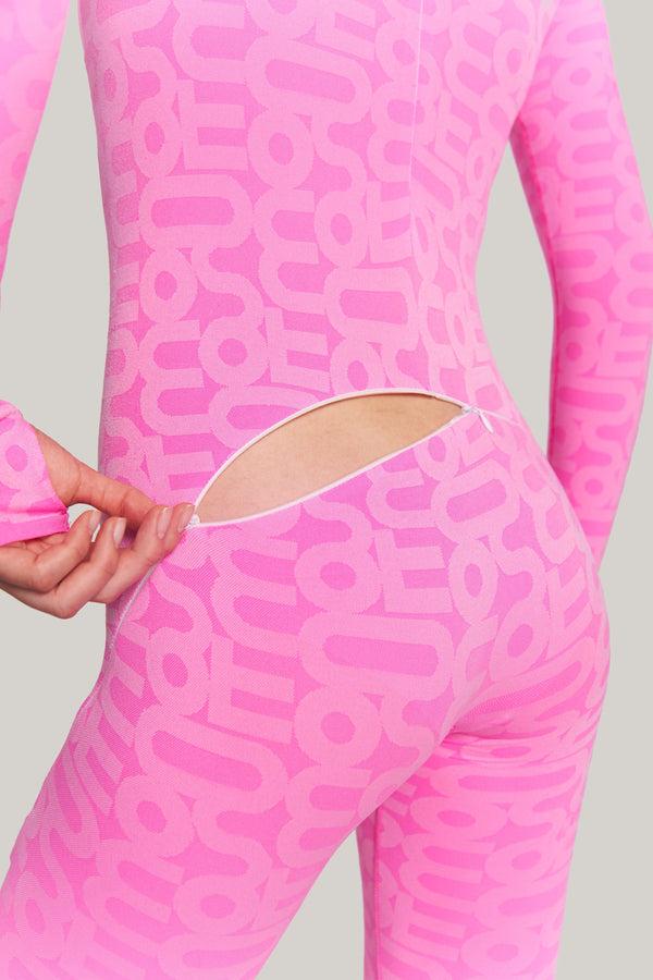 Monosuit Pink Seamless Turtleneck Long Sleeve Full ECO Bodysuit