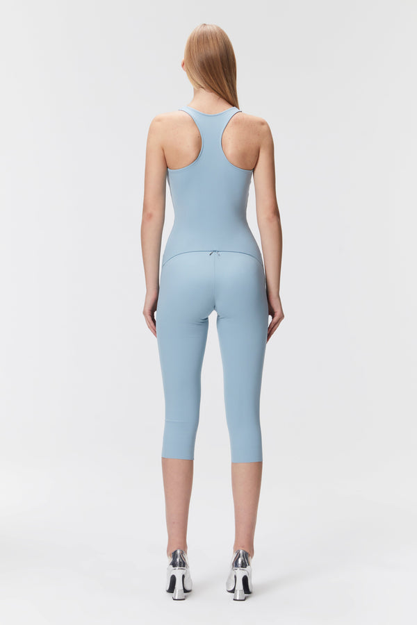 Monosuit Sky Blue Racerback Sleeveless Workout Bodysuit