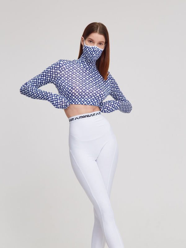 Monosuit White Full-Length High-Waist Slim Fit Solid Color Summer Everyday Leggings