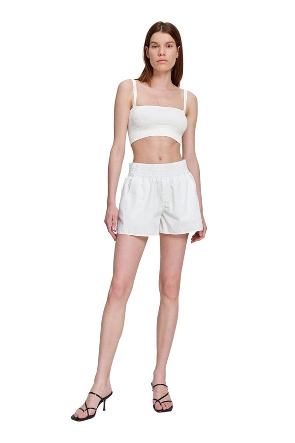 monosuit White Mid-Thigh Mid Rise Relaxed Fit Athletic Women's Shorts