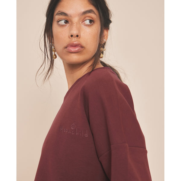 Moonchild Yoga Wear Moonchild Box Sweatshirt - Burgundy