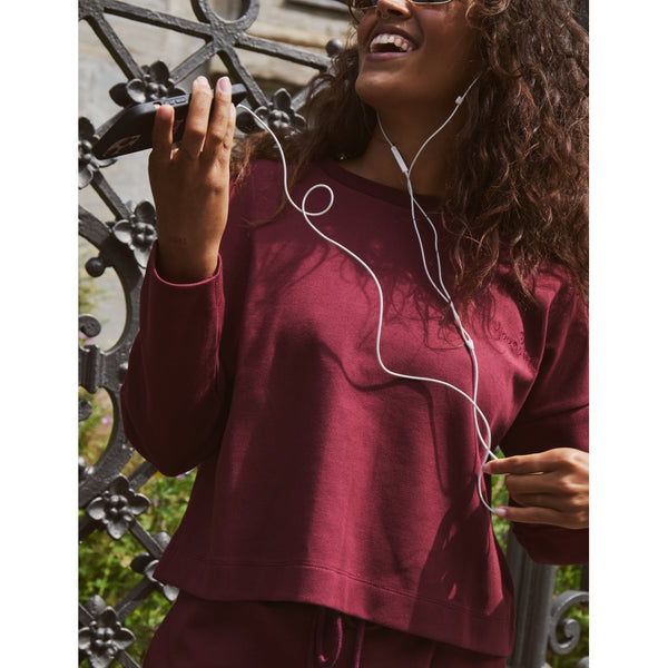 Moonchild Yoga Wear Moonchild Box Sweatshirt - Burgundy