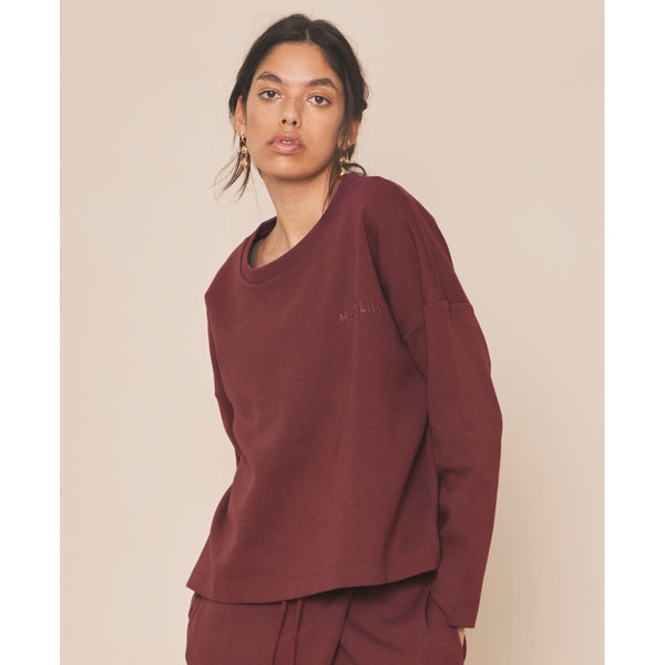 moonchild yoga wear Moonchild Box Sweatshirt - Burgundy
