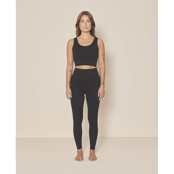 Moonchild Yoga Wear Soft Rib Seamless Crop Top - Black Iris