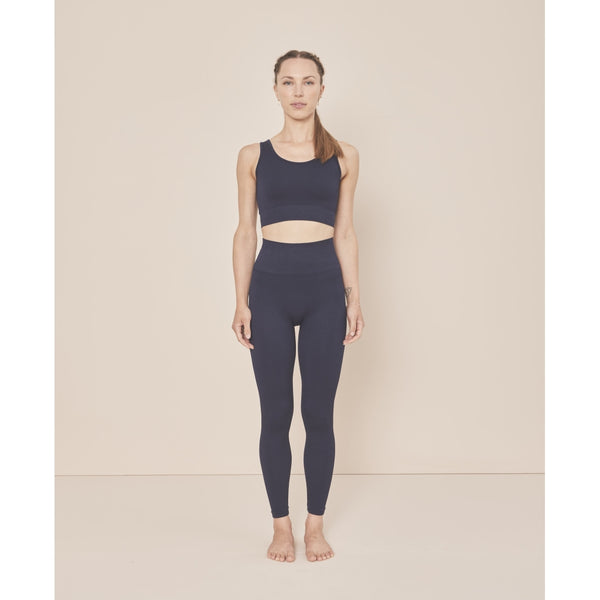 Moonchild Yoga Wear Soft Rib Seamless Crop Top - Navy Blue