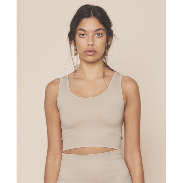 moonchild yoga wear Soft Rib Seamless Crop Top - Rain