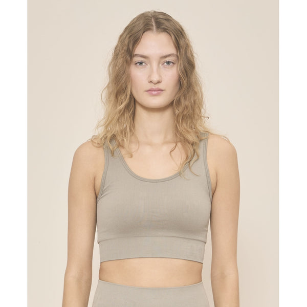 moonchild yoga wear Soft Rib Seamless Crop Top - Vintage Khaki