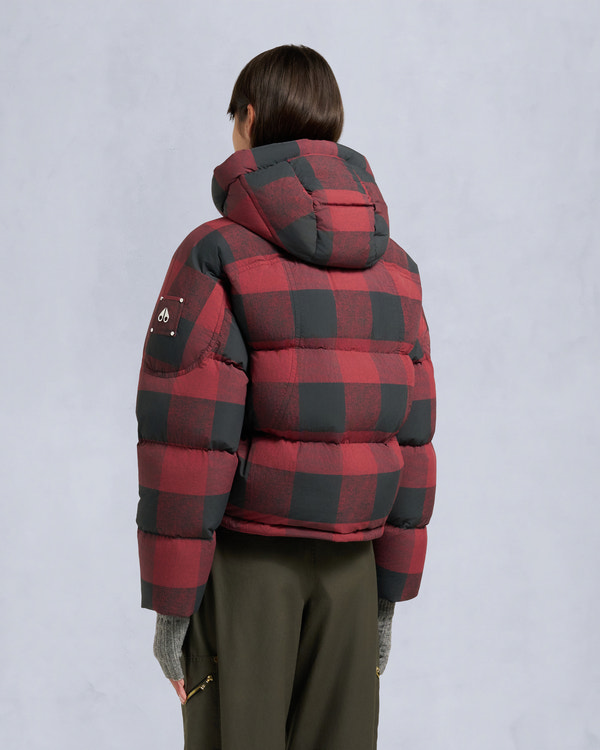 Moose Knuckles AKAI CROPPED PUFFER SUMAC BLACK PLAID/BLACK