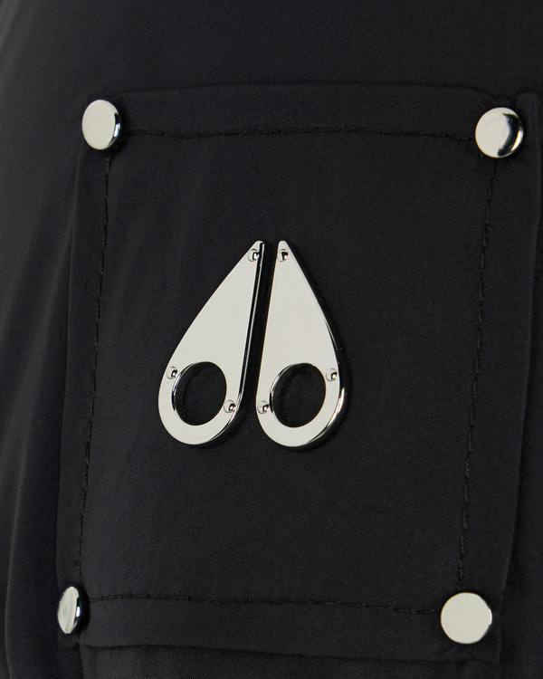 Moose Knuckles BELLE DUNE LONG SHEARLING TRIM PUFFER BLACK/BLACK