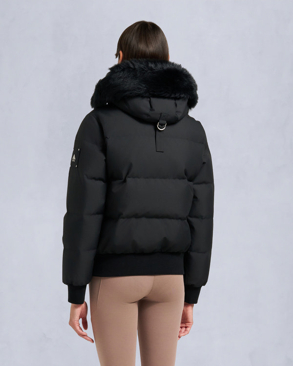 Moose Knuckles CLOUD SHEARLING BOMBER JACKET BLACK/BLACK