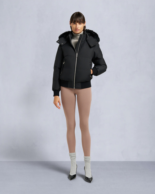 moose knuckles CLOUD SHEARLING BOMBER JACKET BLACK/BLACK