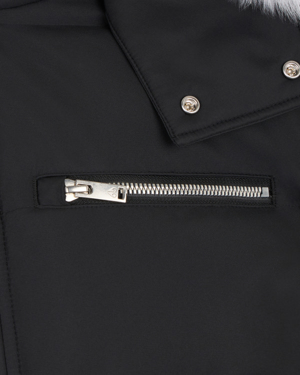 Moose Knuckles CLOUD SHEARLING TRIM BOMBER JACKET BLACK/NATURAL