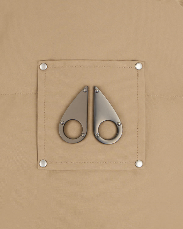 Moose Knuckles CLOUD SHEARLING TRIM BOMBER JACKET DUNE/BRONZE