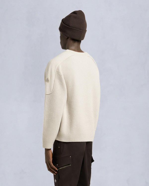 Moose Knuckles COLSON CREWNECK SWEATER ALABASTER MELANGE