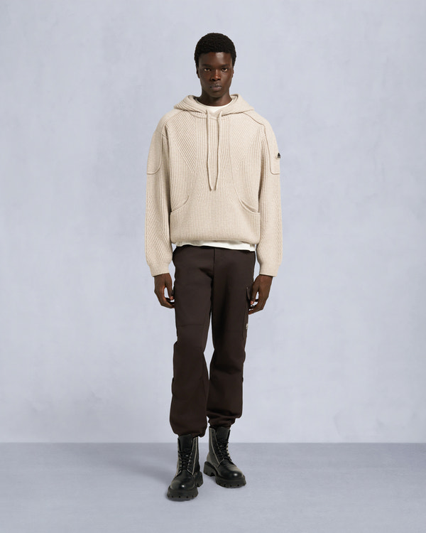 moose knuckles COLSON PULLOVER HOODIE ALABASTER MELANGE