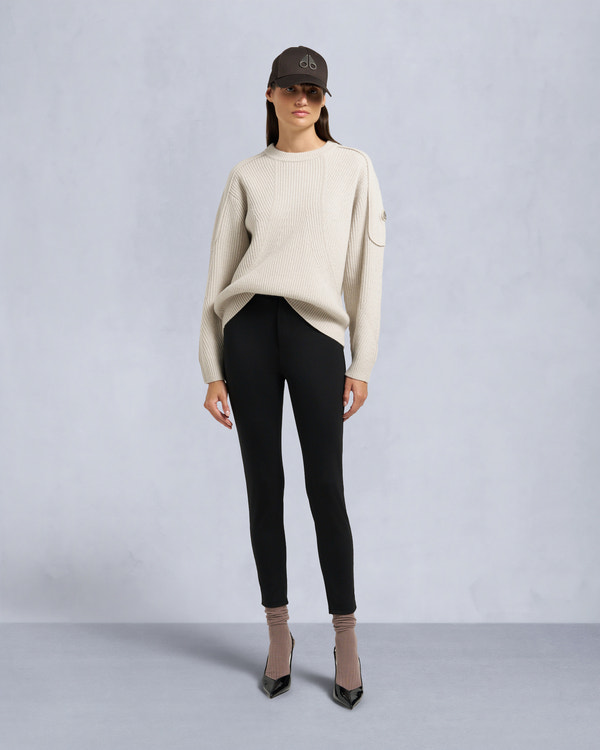 moose knuckles CORINA CREWNECK SWEATER ALABASTER MELANGE