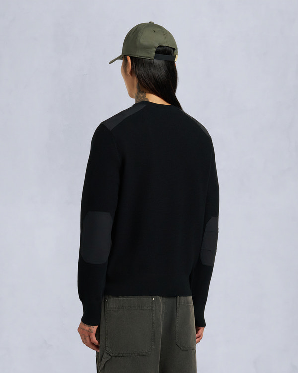 Moose Knuckles GOLD SERIES ELOWAN CREWNECK SWEATER BLACK