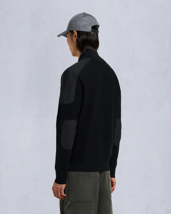 Moose Knuckles GOLD SERIES ELOWAN FULL-ZIP SWEATER BLACK