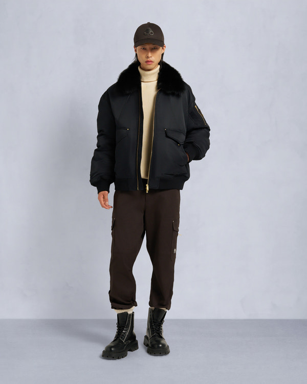 moose knuckles GOLD SERIES LUDO BOMBER JACKET BLACK/BLACK