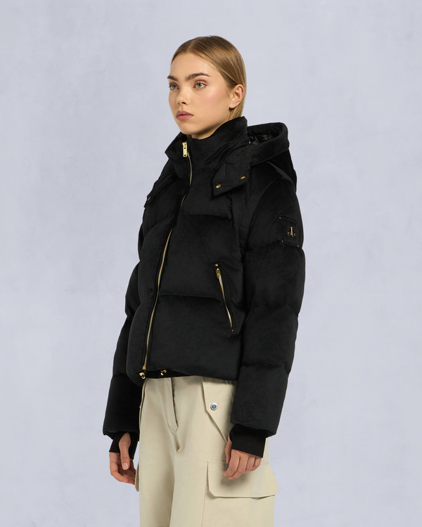 Moose Knuckles GOLD SERIES MISTI VELOUR PUFFER BLACK