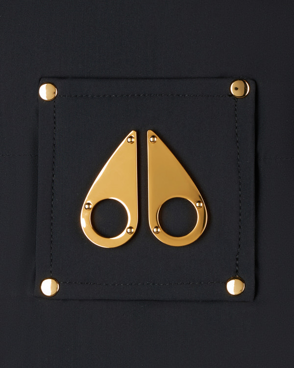 Moose Knuckles GOLD SERIES NYLUXE STAGG SHEARLING TRIM BOMBER BLACK/BLACK