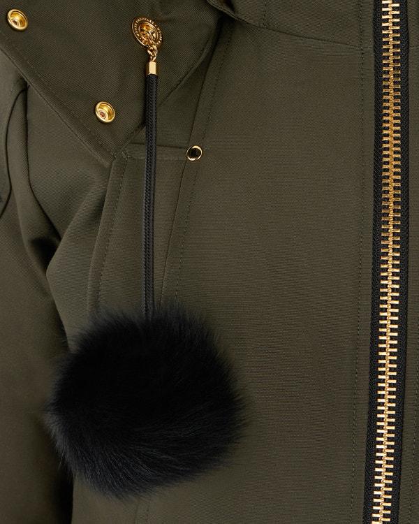 Moose Knuckles GOLD SERIES ORIGINAL SAINTE FLAVIE BOMBER JACKET DARK OLIVE/BLACK