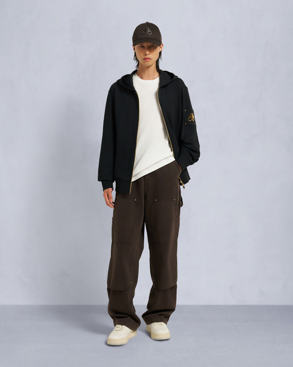 moose knuckles GOLD SERIES SNYDER FULL-ZIP HOODIE BLACK