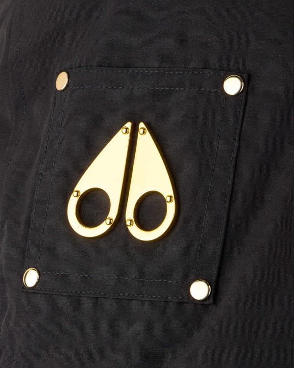 Moose Knuckles KIDS UNISEX ORIGINAL GOLD SERIES SHEARLING TRIM BOMBER JACKET BLACK/BLACK