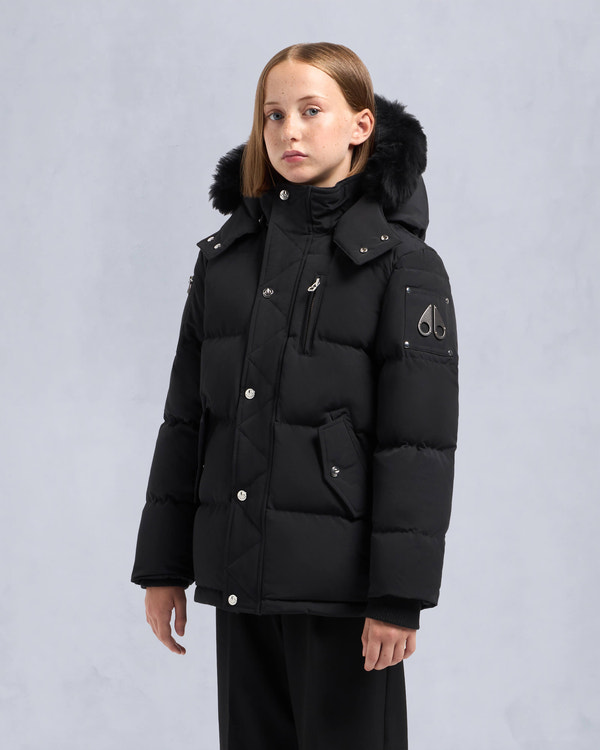 Moose Knuckles KIDS UNISEX ORIGINAL SHEARLING TRIM 3Q JACKET BLACK/BLACK