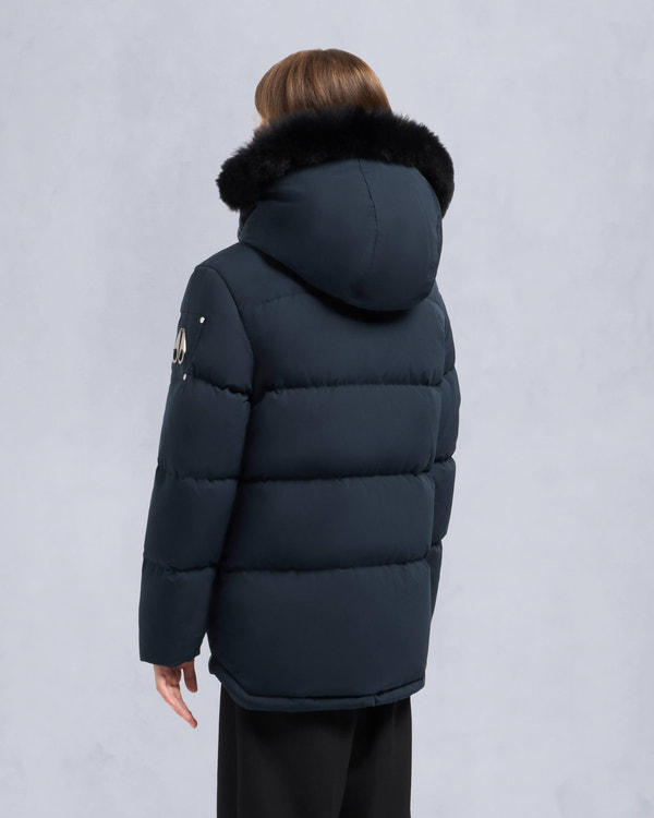 Moose Knuckles KIDS UNISEX ORIGINAL SHEARLING TRIM 3Q JACKET NAVY/BLACK