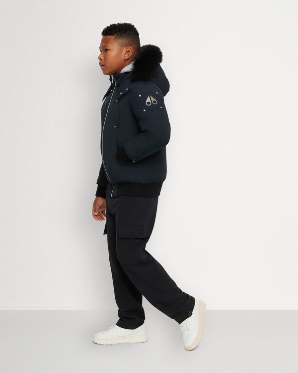 Moose Knuckles KIDS UNISEX ORIGINAL SHEARLING TRIM BOMBER NAVY/BLACK