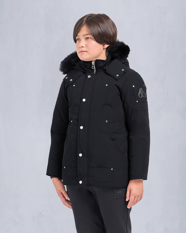Moose Knuckles KIDS UNISEX ORIGINAL SHEARLING TRIM PARKA BLACK/BLACK