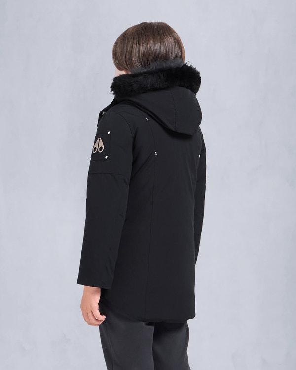 Moose Knuckles KIDS UNISEX ORIGINAL SHEARLING TRIM PARKA BLACK/BLACK