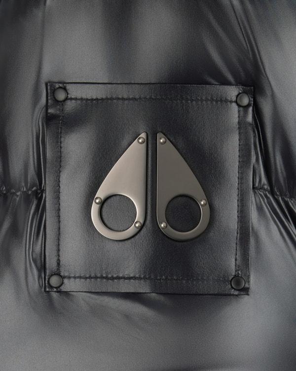 Moose Knuckles KINGS PUFFER SHEARLING TRIM JACKET BLACK/BLACK