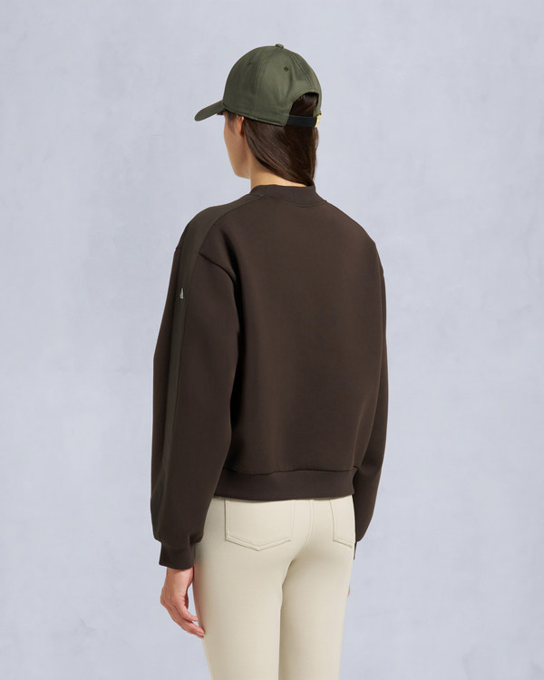 Moose Knuckles MIX MEDIA CREWNECK SWEATSHIRT ESPRESSO