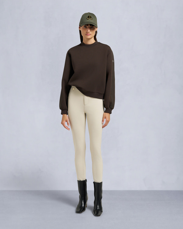 moose knuckles MIX MEDIA CREWNECK SWEATSHIRT ESPRESSO