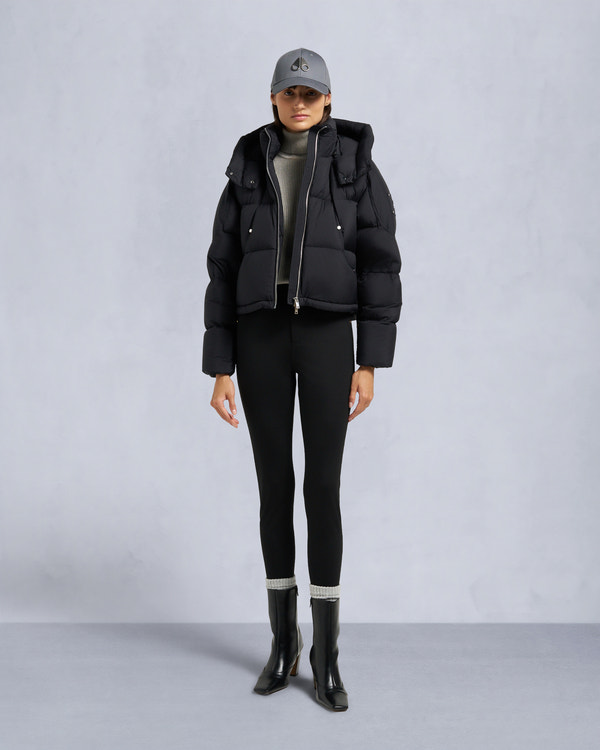 moose knuckles AKAI CROPPED PUFFER BLACK