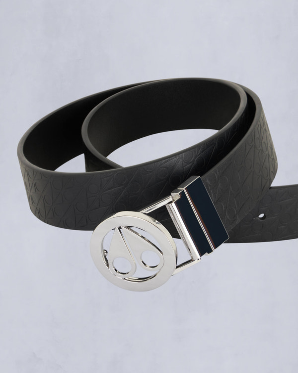 Moose Knuckles CIRCULAR LOGO ICON BELT SILVER