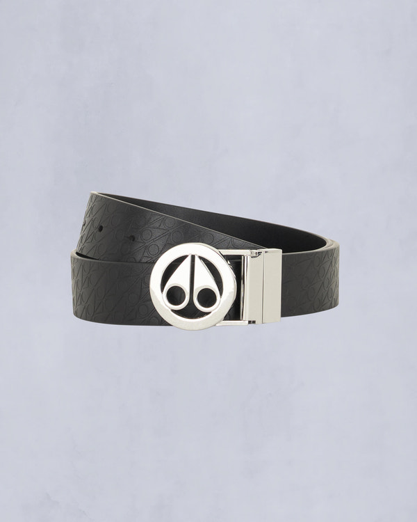 moose knuckles CIRCULAR LOGO ICON BELT SILVER