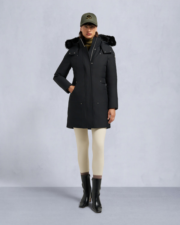 moose knuckles CLOUD SHEARLING PARKA BLACK/BLACK