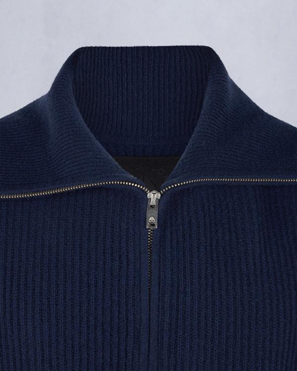 Moose Knuckles COLSON FULL-ZIP SWEATER NAVY