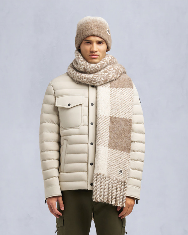 moose knuckles CORINA KNIT SCARF ALABASTER/DUNE