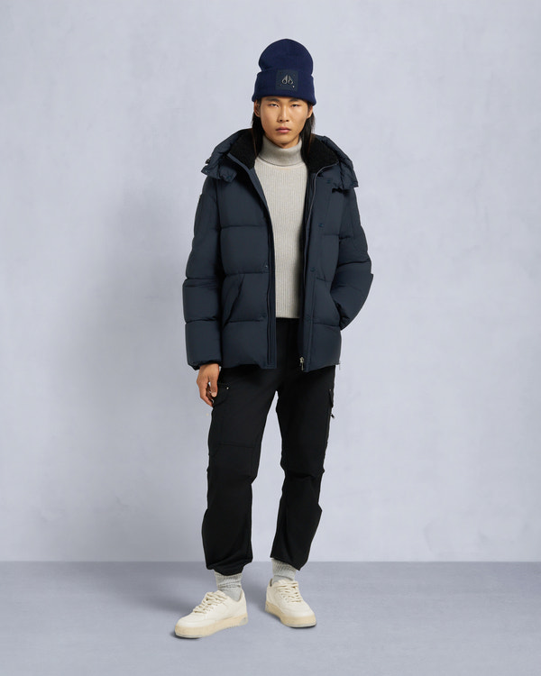 moose knuckles EVEREST PUFFER 3Q JACKET NAVY