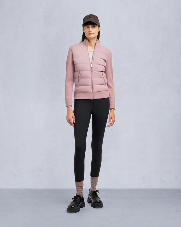 moose knuckles JOSEPHINE HYBRID SWEATER MAUVE