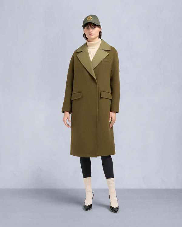 Moose Knuckles LAFLEUR WOOL LONG WRAP COAT MARSH