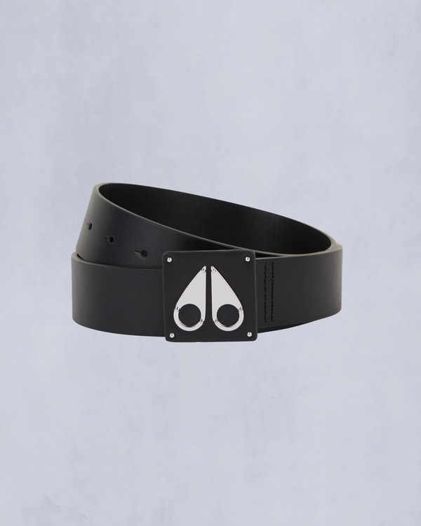 moose knuckles LARGE LOGO BELT SILVER