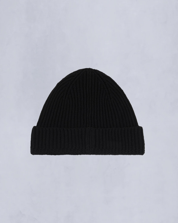 Moose Knuckles LOGO RIBBED BEANIE BLACK