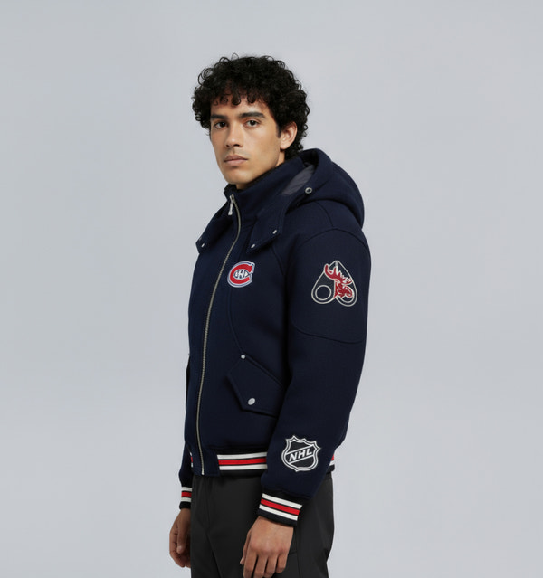 Moose Knuckles NHL X MOOSE KNUCKLES CANADIENS BOMBER JACKET NAVY/RED/BONE/BLACK