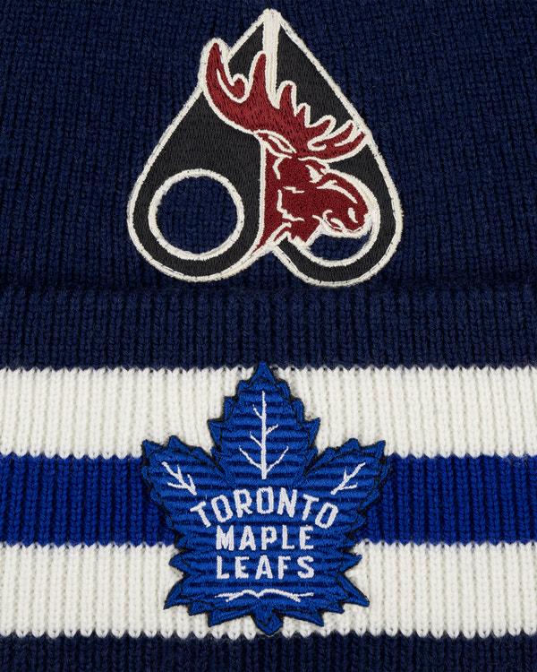 Moose Knuckles NHL X MOOSE KNUCKLES MAPLE LEAFS BEANIE NAVY/MAPLE LEAF BLUE/BONE